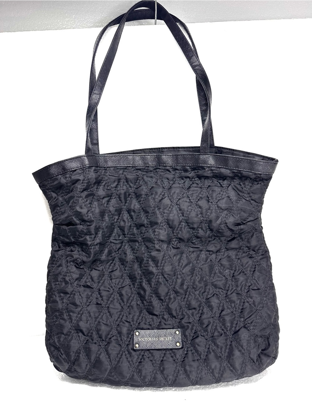 Victoria's Secret Black Diamond Quilted Tote Bag